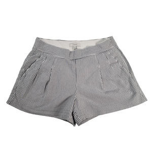 J. Crew Women Size 0 Seersucker Pleated Shorts‎ White Grey Pockets
